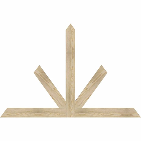 Ekena Millwork Saratoga Rough Sawn Timber Gable Bracket, Douglas Fir, 60"W x 40"H x 2"D x 4"F, 16/12 Pitch GBW060X40X0204SAR00RDF